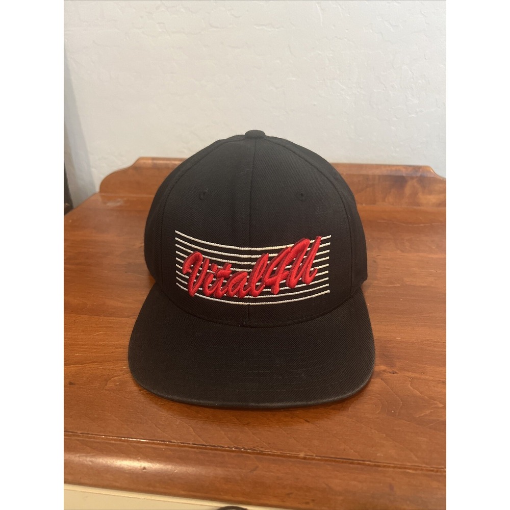 Vital 4U Energy Black Snapback Hat Structured Wool Cap Dad Hat - Picture 1 of 12
